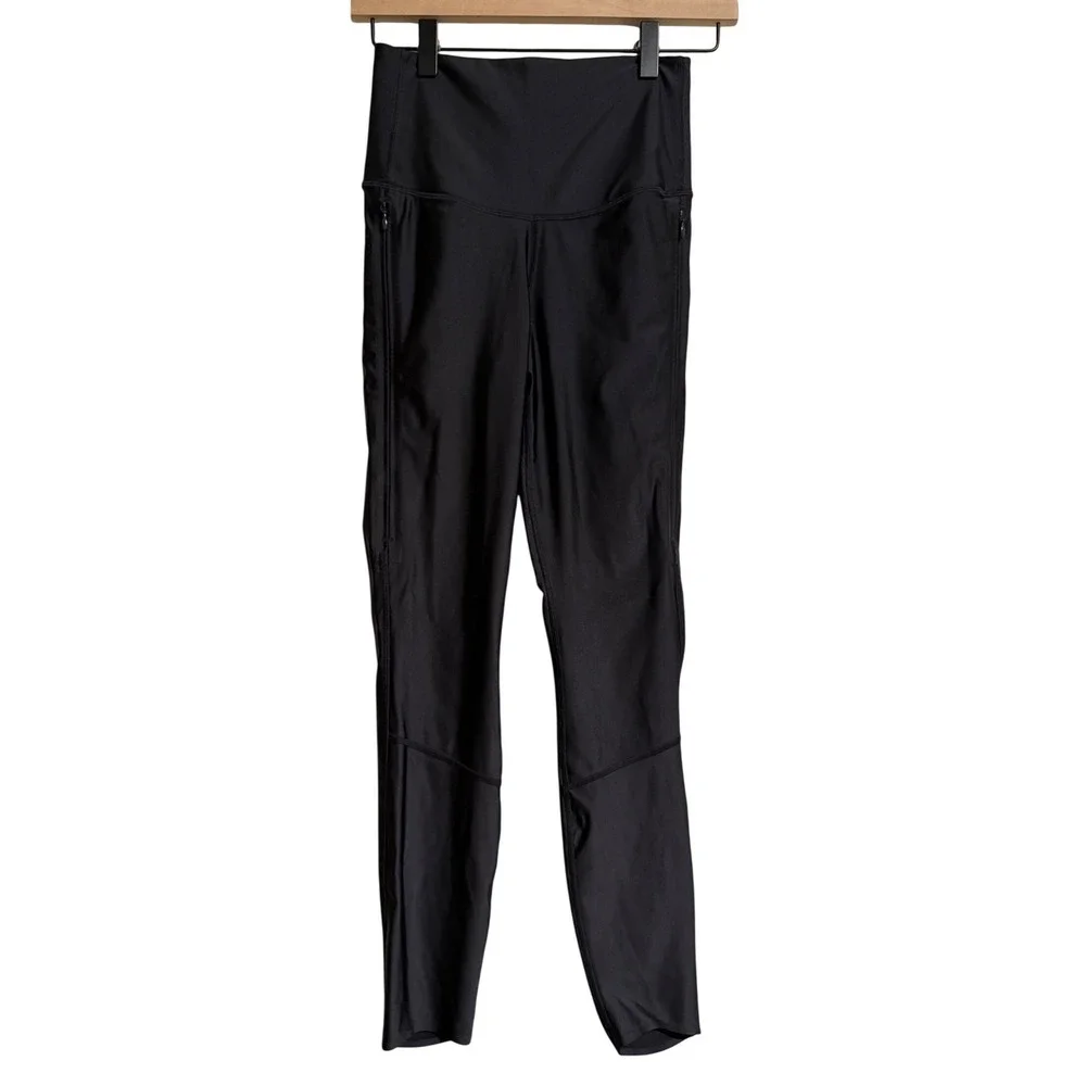 Nike Womens High Waisted Running Leggings Black Zip Pockets XS